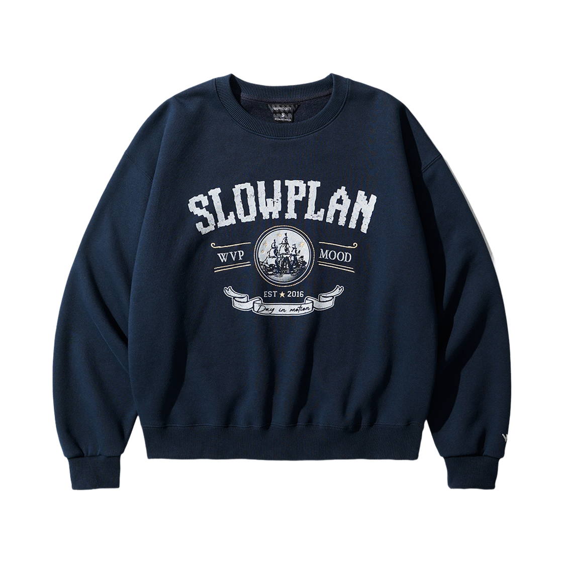 HSMT7882_navy_29 WV PROJECT Slow Plan Sweatshirt Navy HSMT7882
