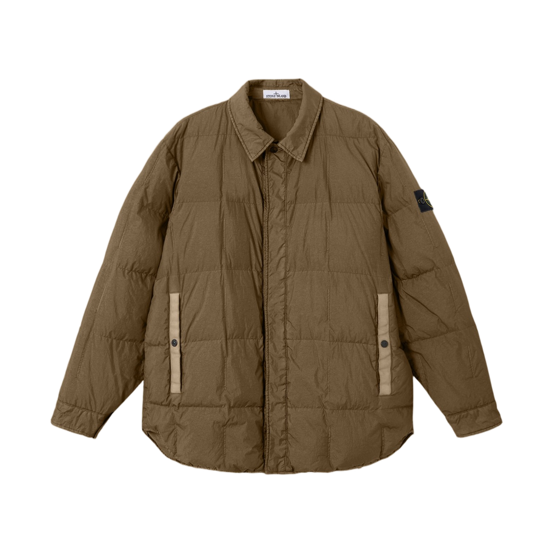 L2S1541000-33S0A23-V005G Stone Island 4100033 Garment Dyed Crinkle Reps NY Stand Collar Down Jacket with Wind Resistance and Anti-Drop Military Green - 26FW