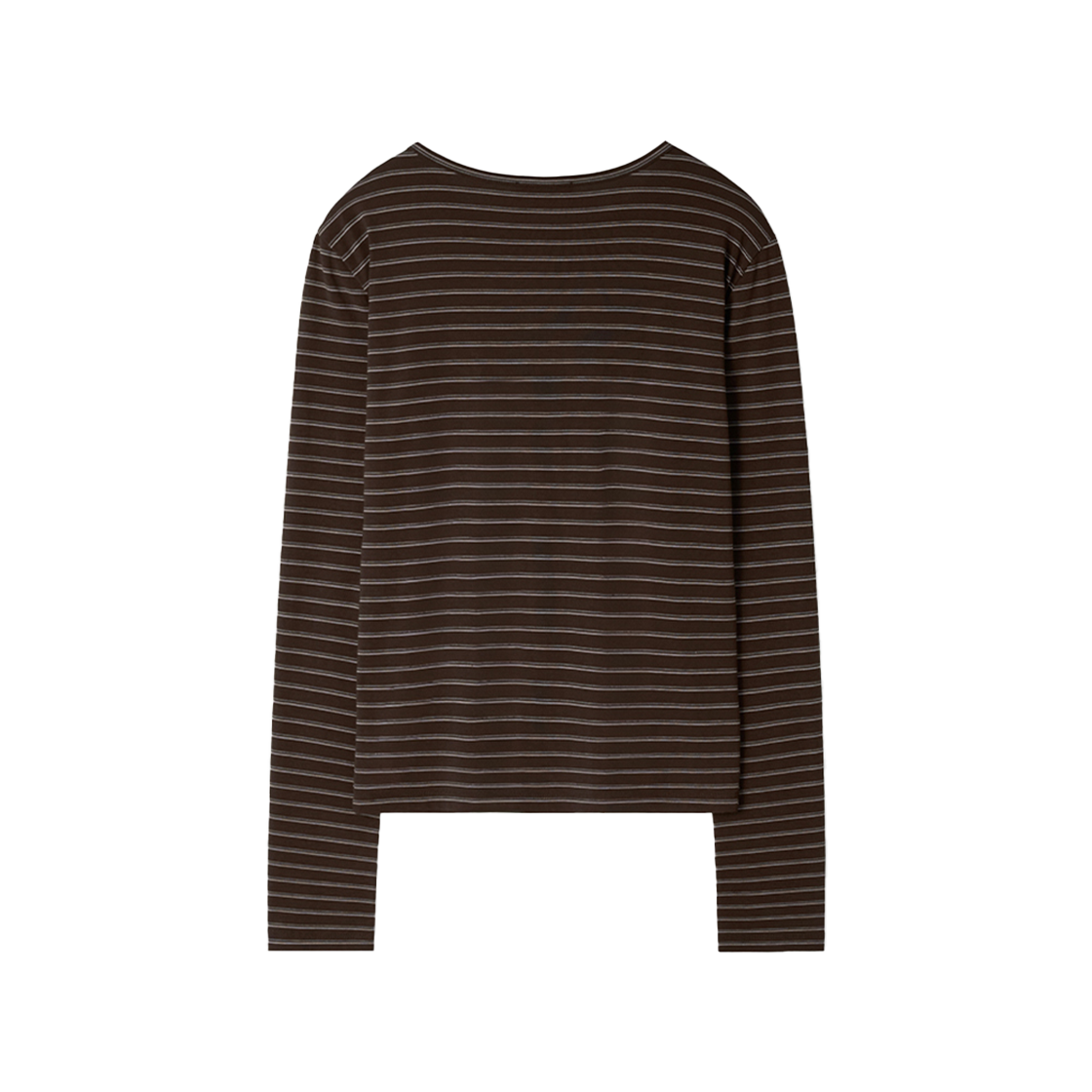 시메트릭 퍼센트 스트라이프 헨리넥 탑 브라운(symmetric percent Striped Henley Neck Top Brown) - 2