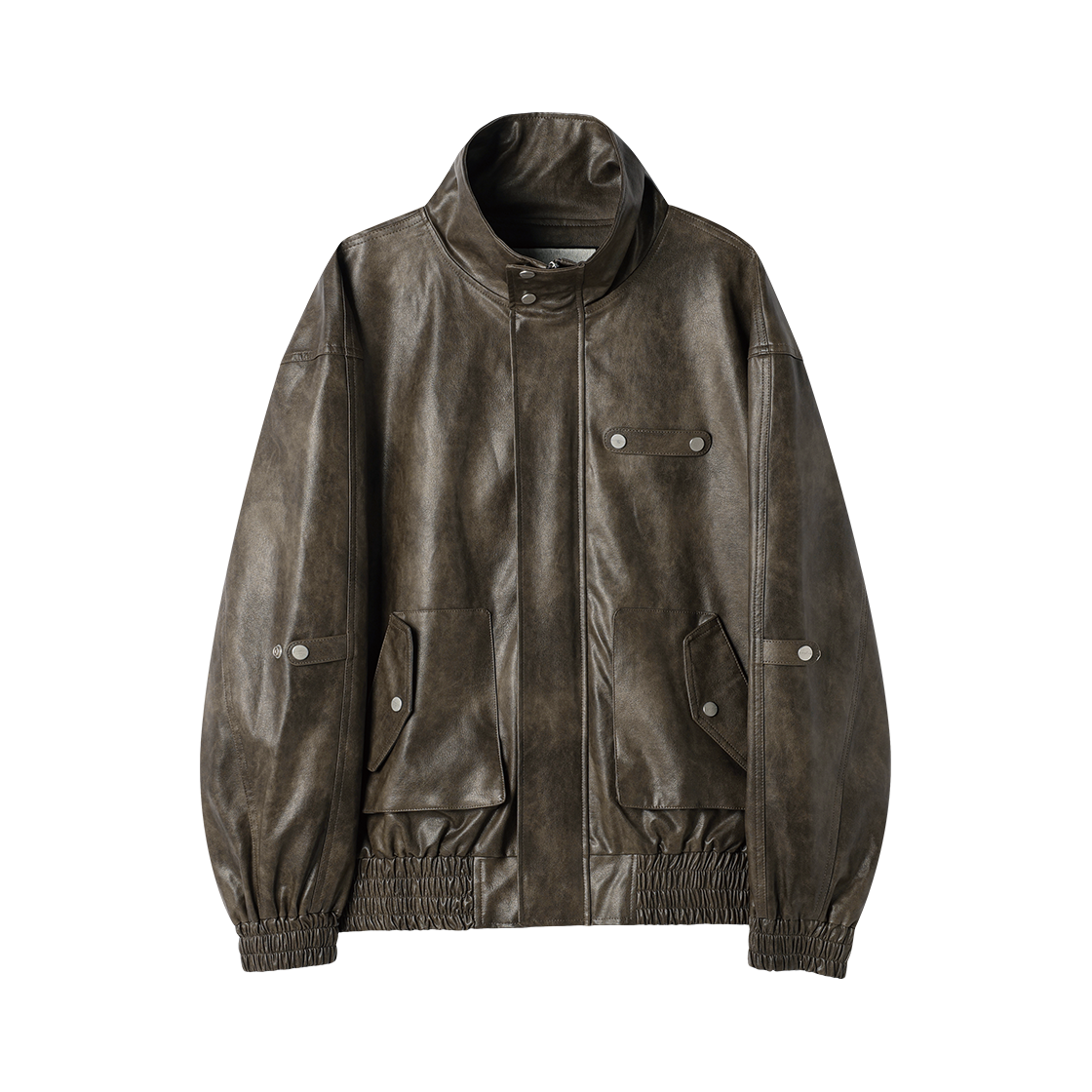 VH2GFFB965ABR Thevinylhouse Rugged Leather Jacket Brown