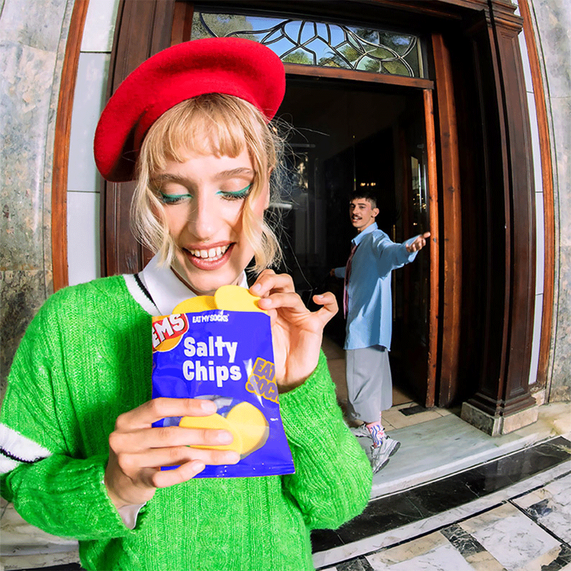 잇마이삭스 3D Salty Chips Blue 감자칩 블루 삭스 양말(Eat My Socks 3D Salty Chips Blue) - 3