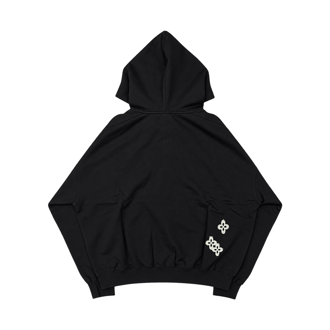 [주문제작] 써저리 프레이드 클로버 로고 후드 자켓 블랙([주문제작] Surgery Frayed Clover Logo Hood Jacket Black) - 2