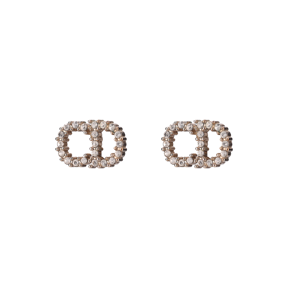 IT8IQPMOAT3B Dior Petite CD Stud Earrings White Crystal & Gold Finish