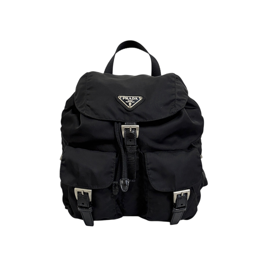 ITTGGWTASQCG Prada Nylon Triangle Logo Backpack Black