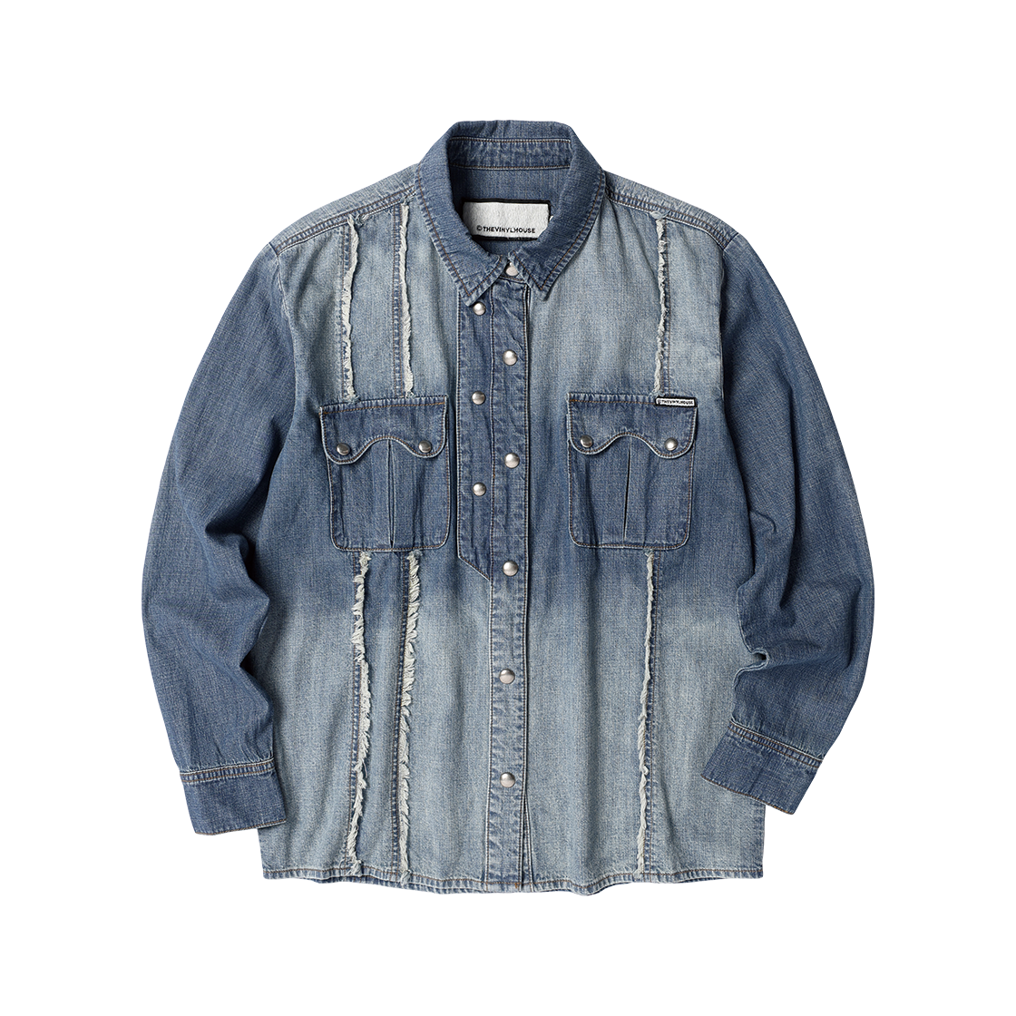 더바이닐하우스 더블 플래킷 데님 셔츠 블루(Thevinylhouse Double Plackets Denim Shirts Blue) - 1