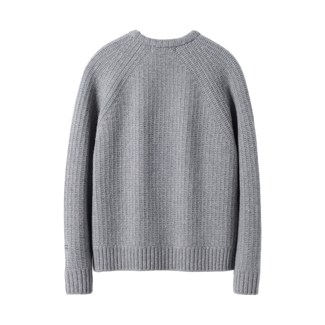 건지울른스 브리티쉬 립 나그랑 울 크루넥 스웨터 멜란지 그레이(Guernsey Woollens British Rib Raglan Wool Crewneck Sweater Melange Grey) - 2