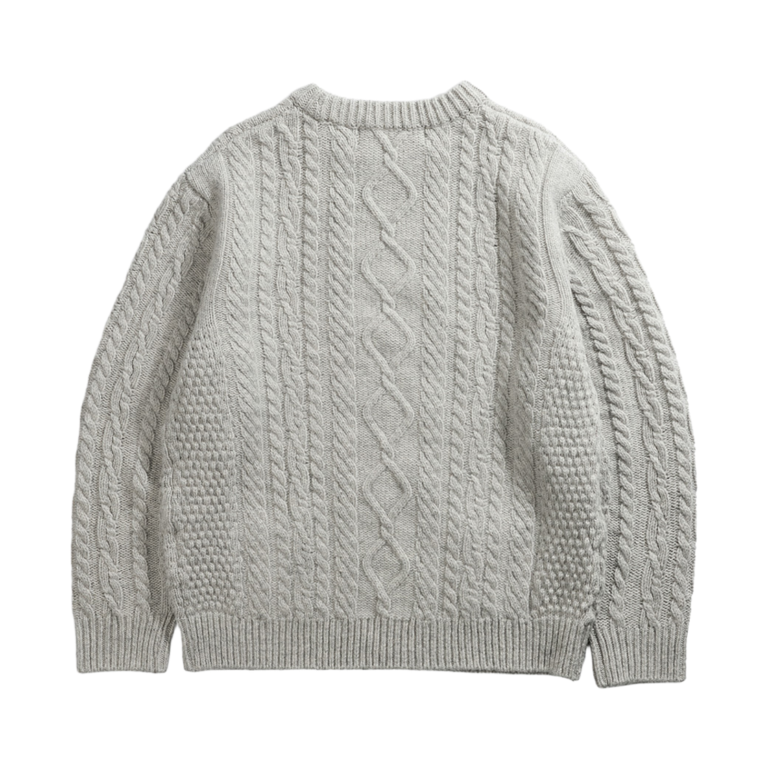 건지울른스 셔틀랜드울 아란 포켓 스웨터 라이트 그레이(Guernsey Woollens Shetland Wool Aran Pocket Sweater Light Grey) - 2