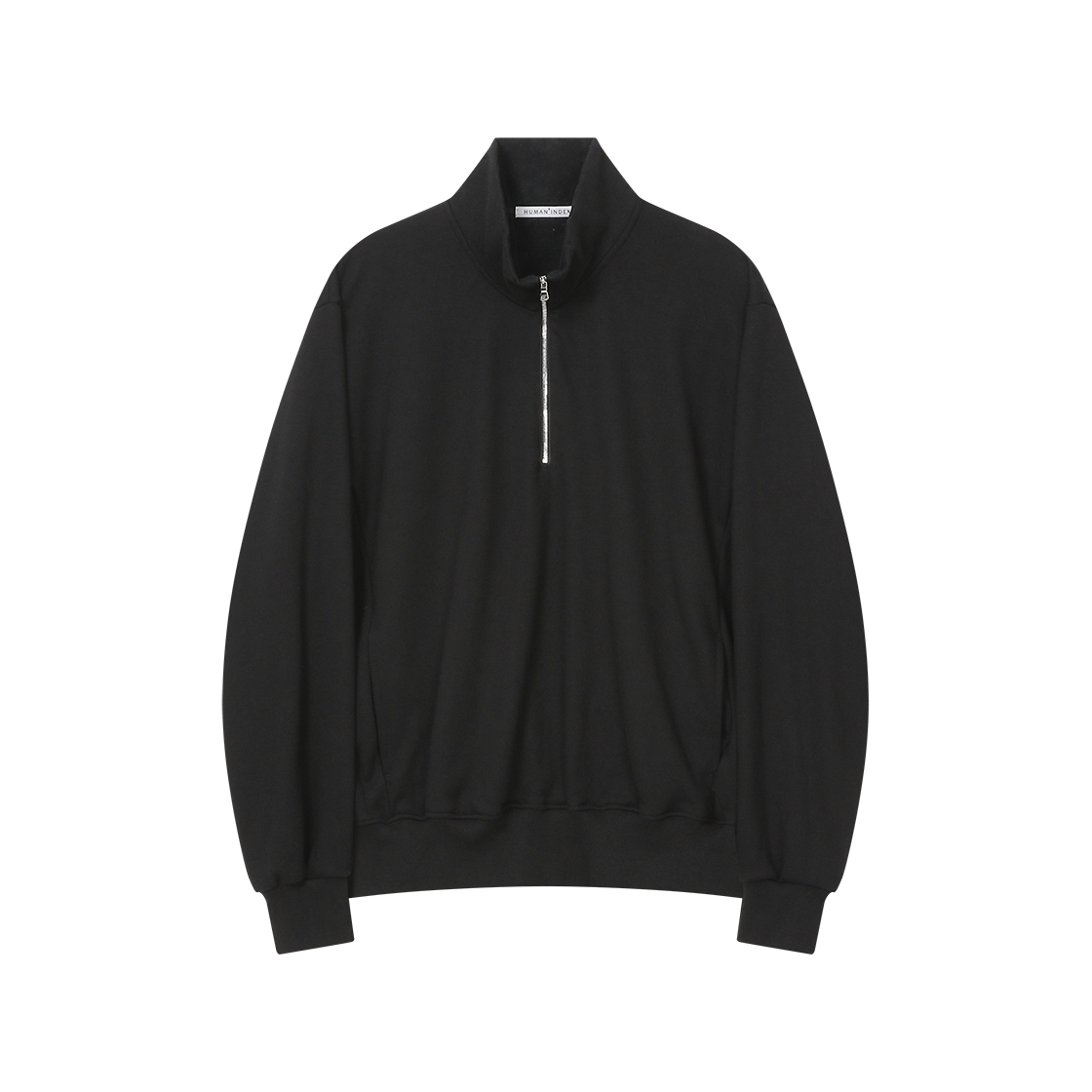 폴리테루 휴먼인덱스 하프 집 스웨트셔츠 블랙(Polyteru Human Index Half-Zip Sweatshirt Black) - 1