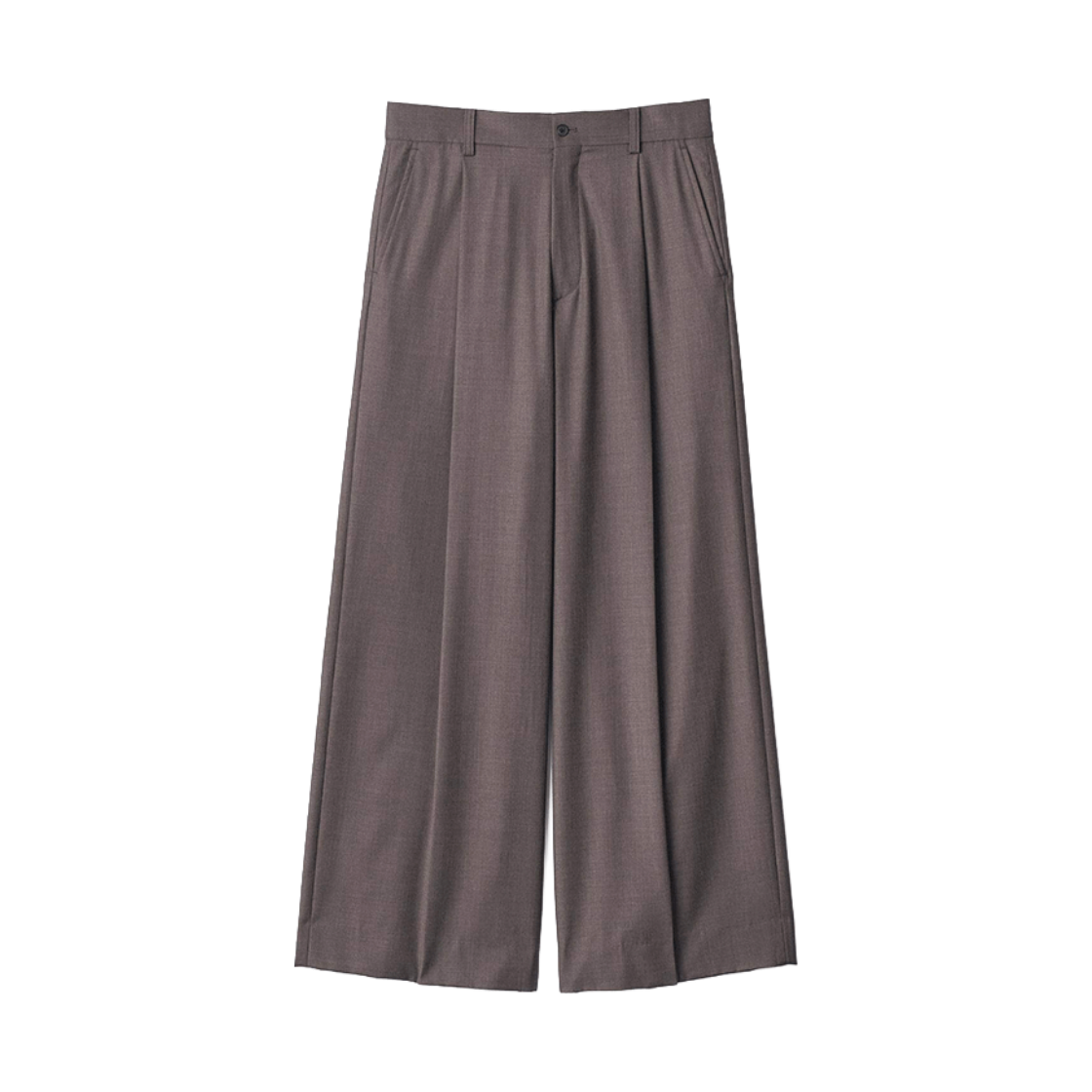 KM6DPALSI04KB ssstein Extra Fine Wool Extra Wide Trousers Charcoal Brown - 26FW