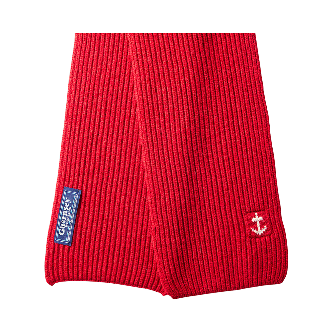 건지울른스 슈퍼파인 메리노울 앵커 머플러 레드(Guernsey Woollens Superfine Merino Wool Anchor Scarf Red) - 2