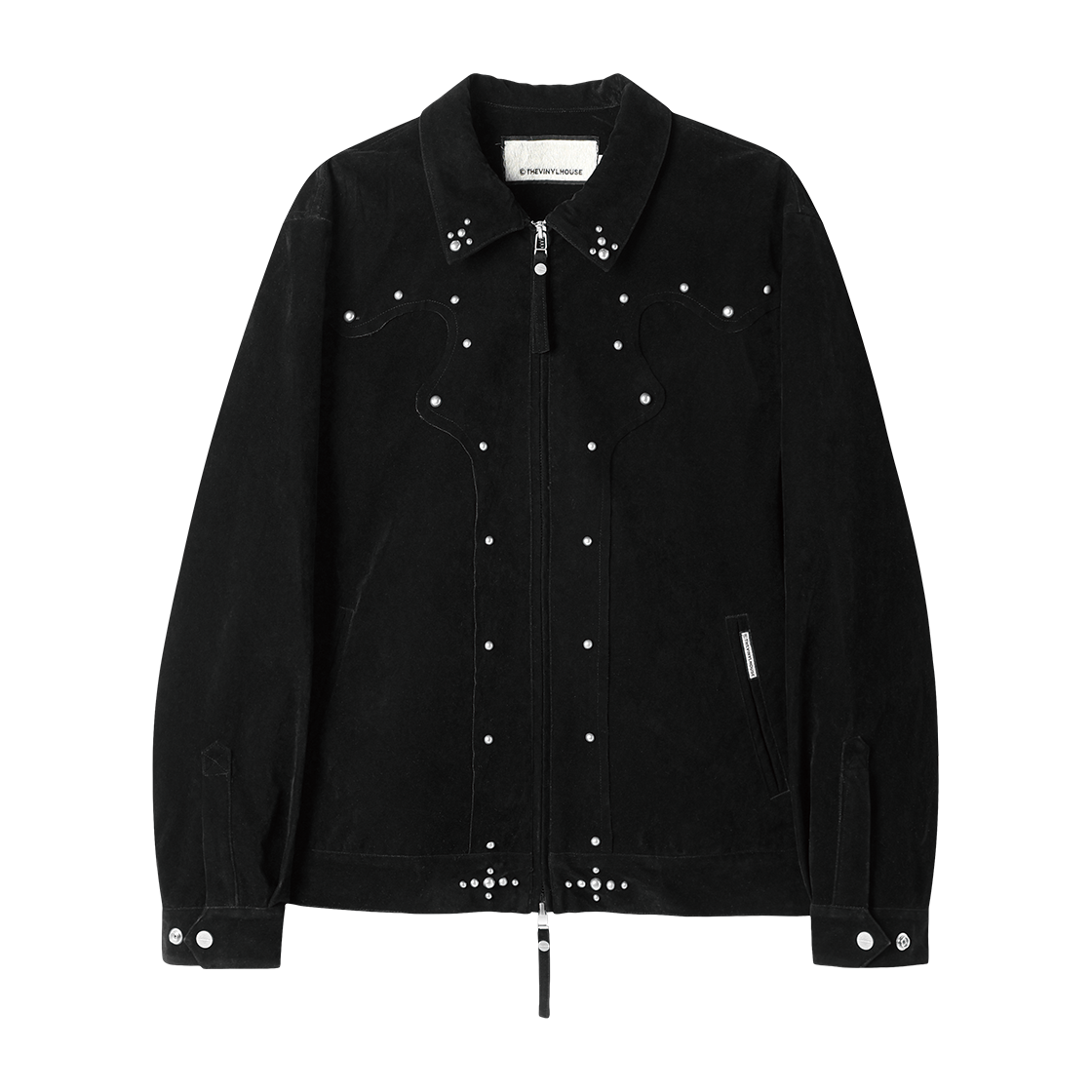 더바이닐하우스 스터드 스웨이드 재킷 블랙(Thevinylhouse Studded Suede Jacket Black) - 1
