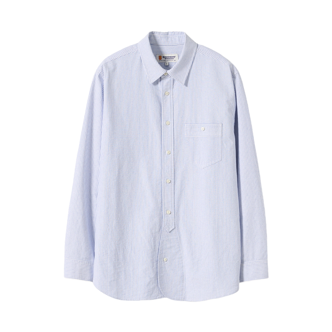 GW2CSH02-bls Guernsey Woollens Oxford British Army Shirt Light Blue