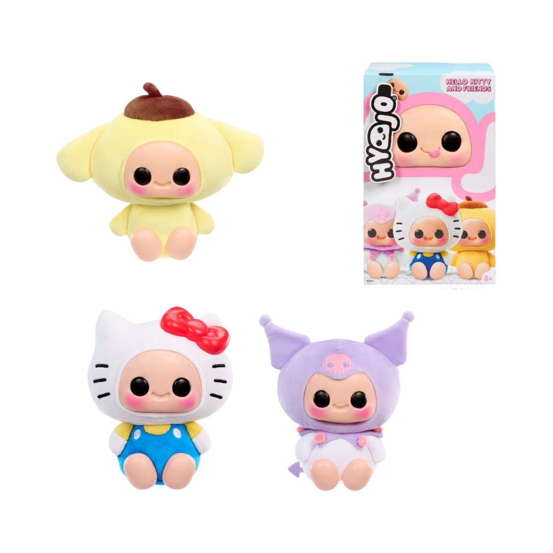 효조 S3 산리오 A 헬로키티 쿠로미 폼폼푸(Hyojo Hello Kitty® and Friends Series Blind Box Squishy Collectible Hello Kitty® Kuromi™ Pompompurin™)