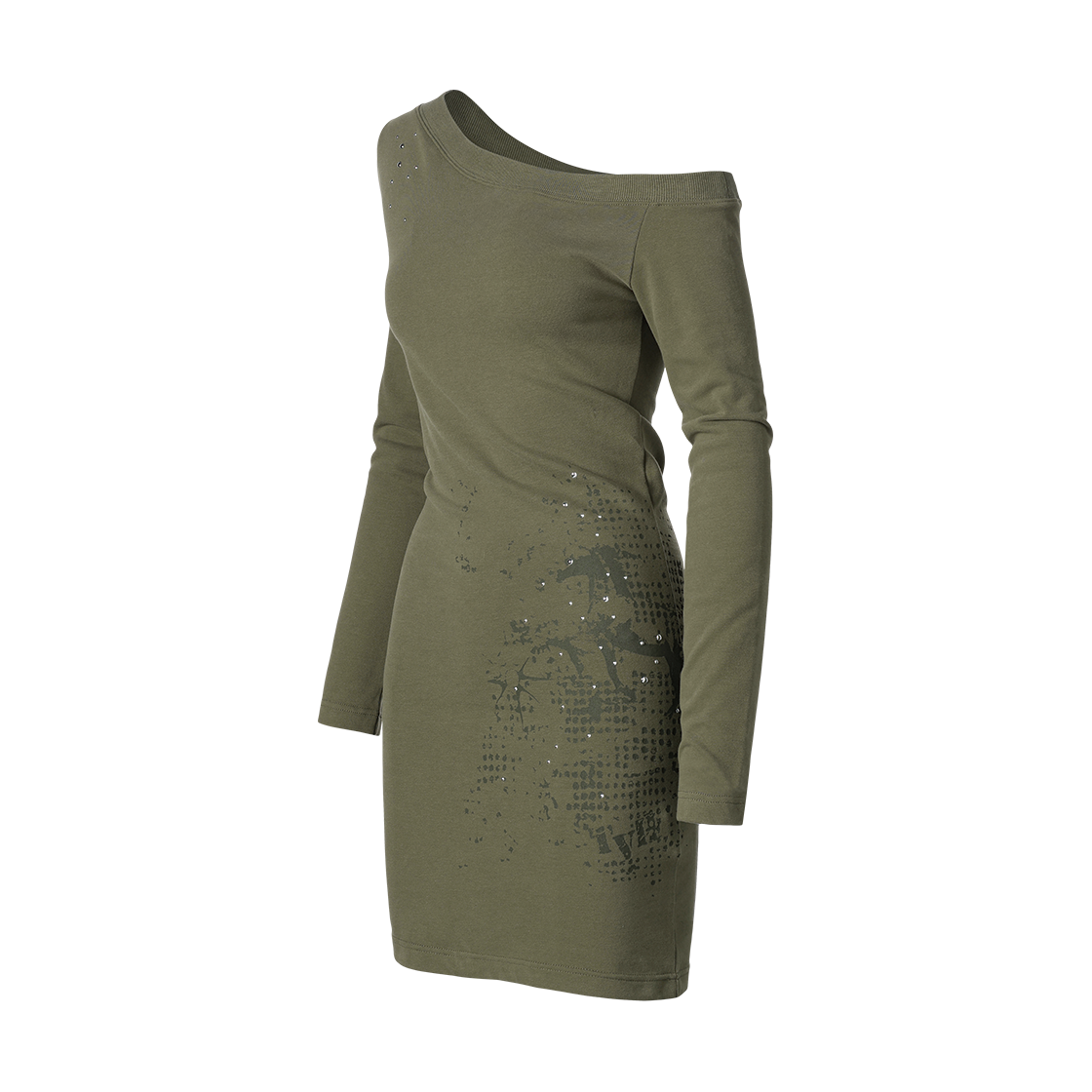 더바이닐하우스 오프숄더 원피스(W) 올리브(Thevinylhouse Off Shoulder One-Piece(W) Olive) - 2