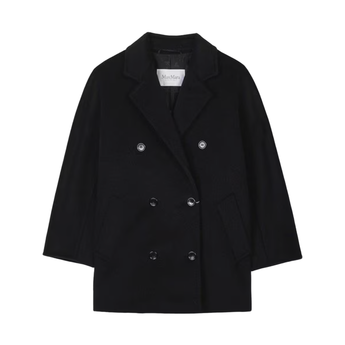 REBUS-003 (W) Max Mara Rebus Wool Coat Black