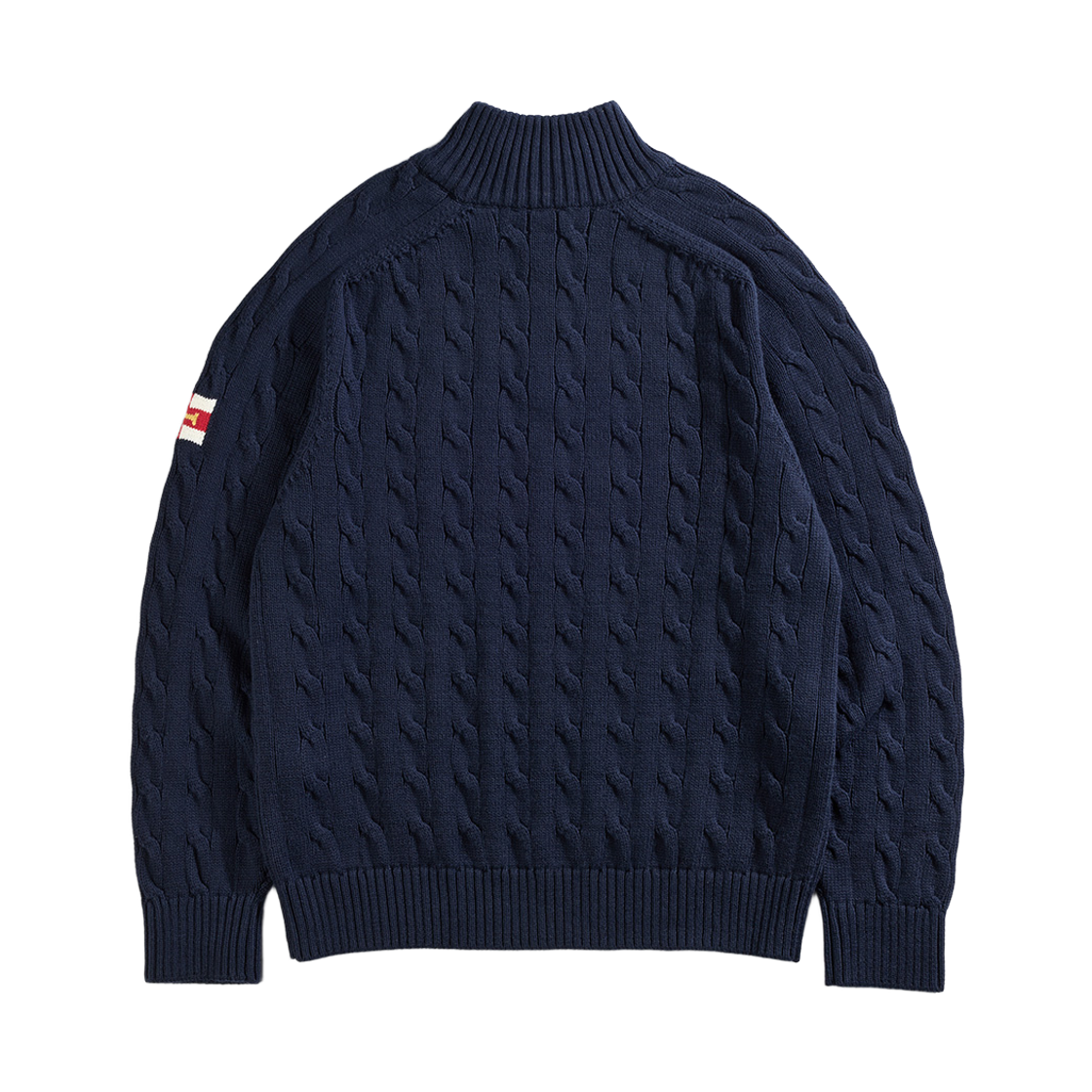 건지울른스 헤비코튼 케이블 하프 집업 스웨터 네이비(Guernsey Woollens Heavy Cotton Cable Half Zip Sweater Navy) - 2
