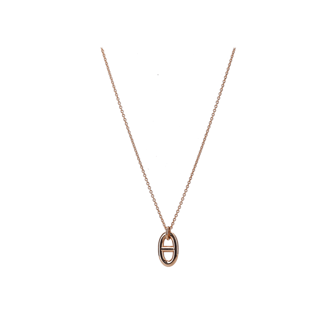 IT9KO3PA6NLW Hermes Small Chandal Pendant 18K Rose Gold