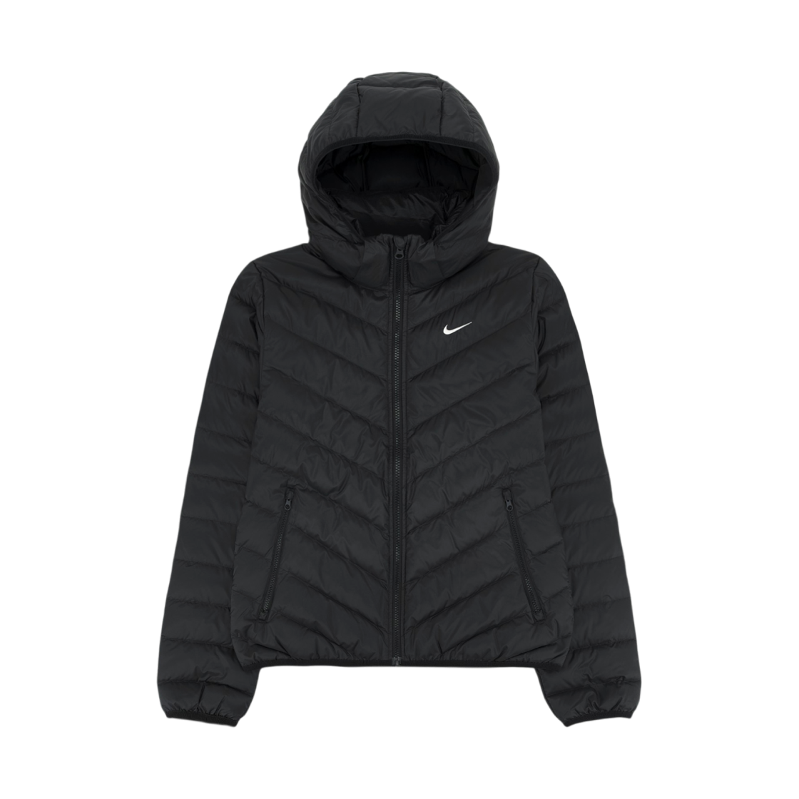 HV5106-010 (W) Nike NSW Wind Puffer Therma-Fit Hooded Padded Black Sail
