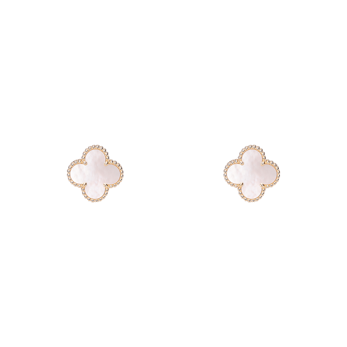 ITKIEA4FGIIT Van Cleef Vintage Alhambra Earrings 18K Yellow Gold & Mother of Pearl