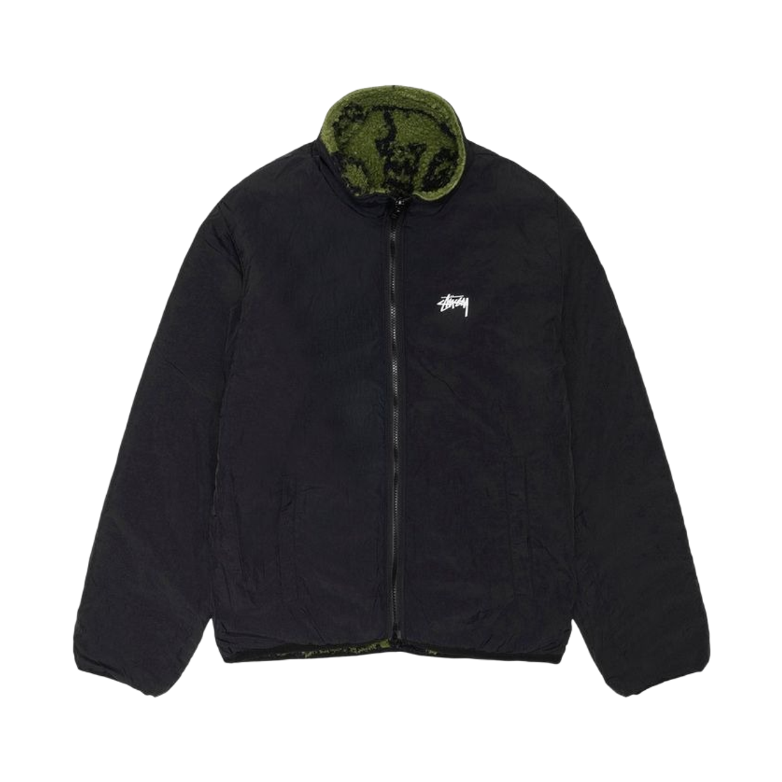 스투시 쉐르파 리버시블 스탬프 자켓 그린(Stussy Sherpa Reversible Stamp Jacket Green) - 3