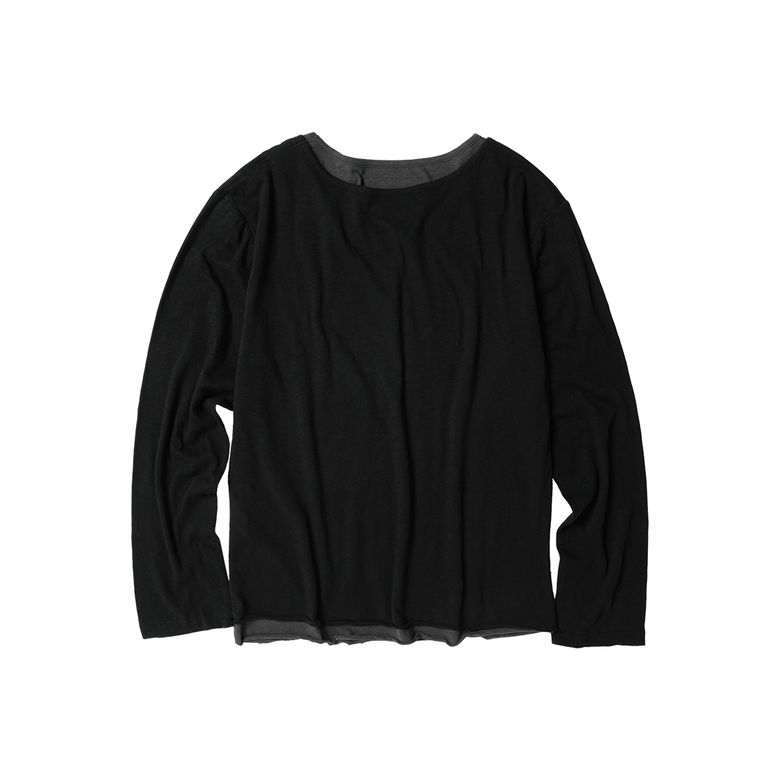 더바이닐하우스 버튼 레이어드 긴팔 티셔츠 블랙(Thevinylhouse Button Layered Ls Tee Black) - 2