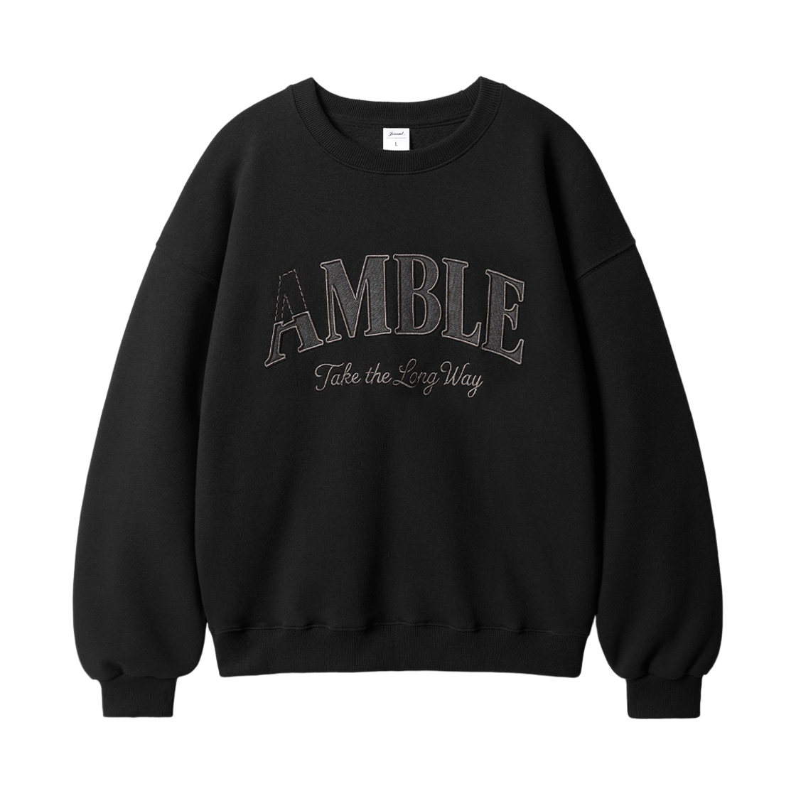 제멋 앰블 데님 패치 맨투맨 블랙 KJMT2723(JEMUT Amble Denim Patch Sweatshirts Black KJMT2723)