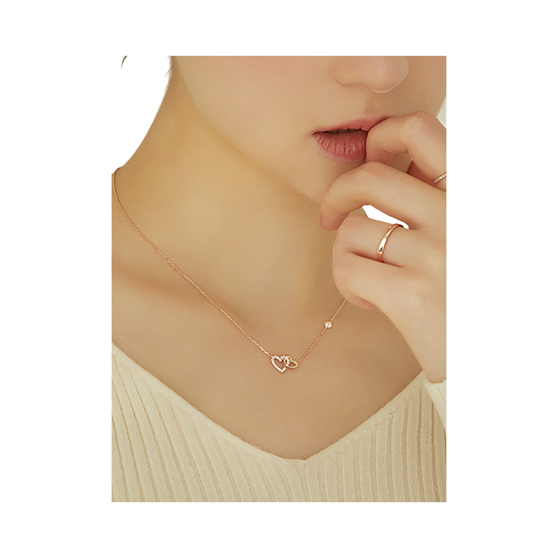 제이에스티나 제이에스티나 DOUBLE HEART 목걸이 (JJLJNQ1BS308SR420)(Jestina Jestina Double Heart 목걸이 (Jjljnq1Bs308Sr420)) - 3