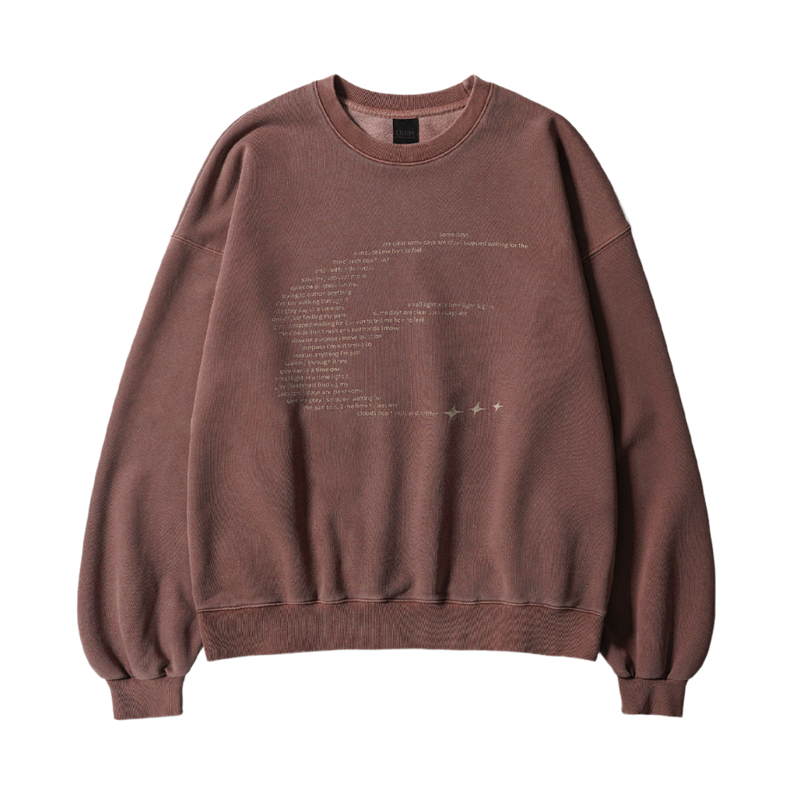 에즈카톤 피그먼트 스크립트 맨투맨 버건디 MMMT6981(EZKATON Pigment Script Sweatshirts Burgundy MMMT6981)