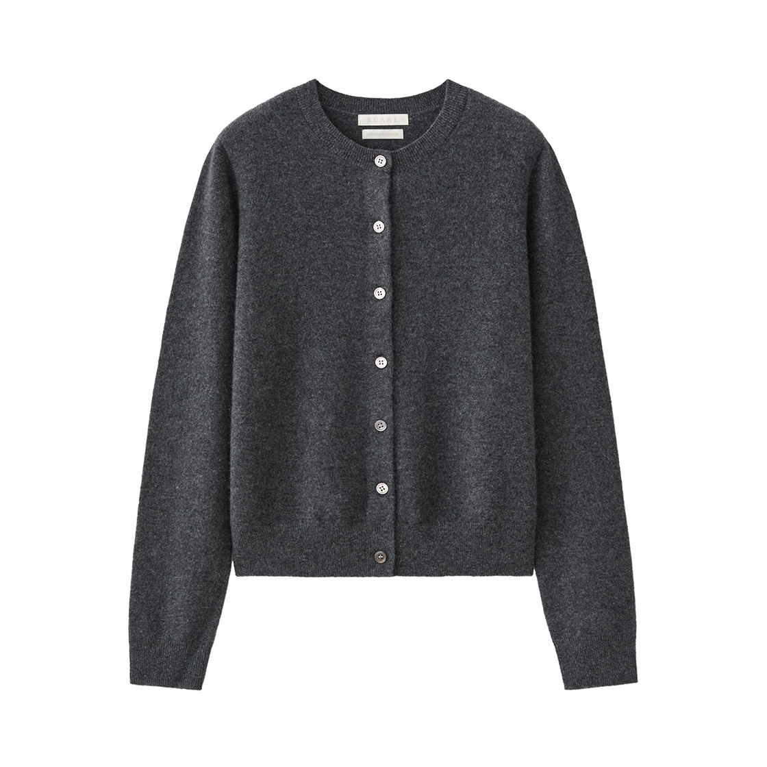 SBF3CK01WCC (W) Fine Cashmere 100 Round Cardigan Charcoal