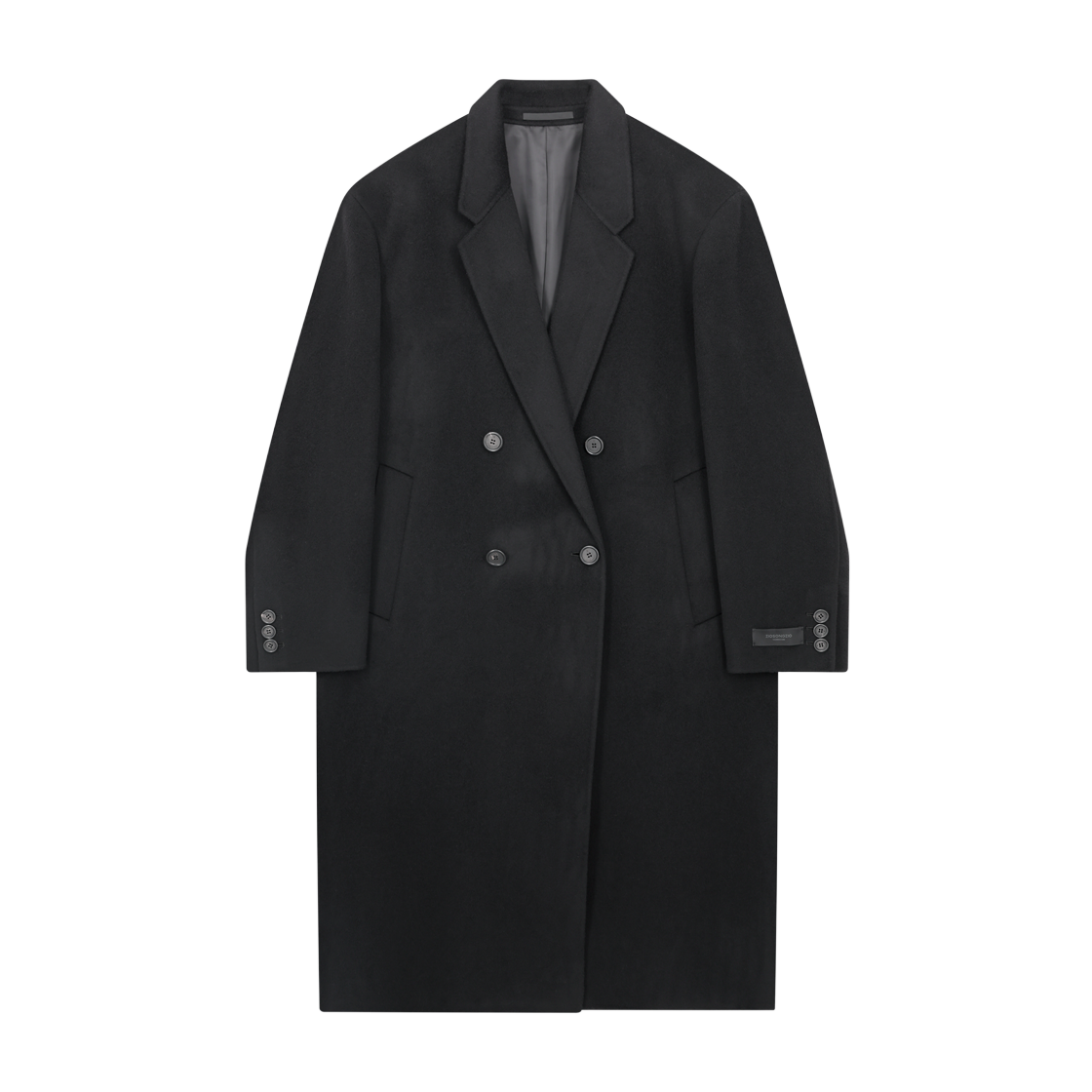 지오송지오 더블 브레스티드 핸드메이드 코트 블랙 ZI5CT513BK(ZIOSONGZIO Double Breasted Handmade Coat Black)