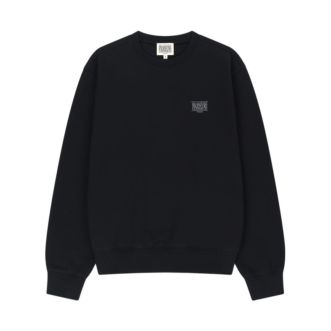 MFG46WSW202-BLK Marithe Francois Girbaud Small Classic Logo Oversized Brushed Sweatshirt Black