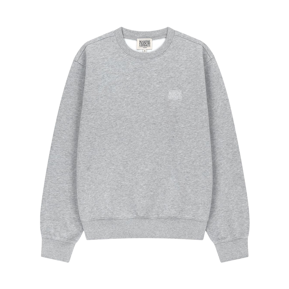 MFG46WSW202-HGY Marithe Francois Girbaud Small Classic Logo Oversized Brushed Sweatshirt Heather Gray