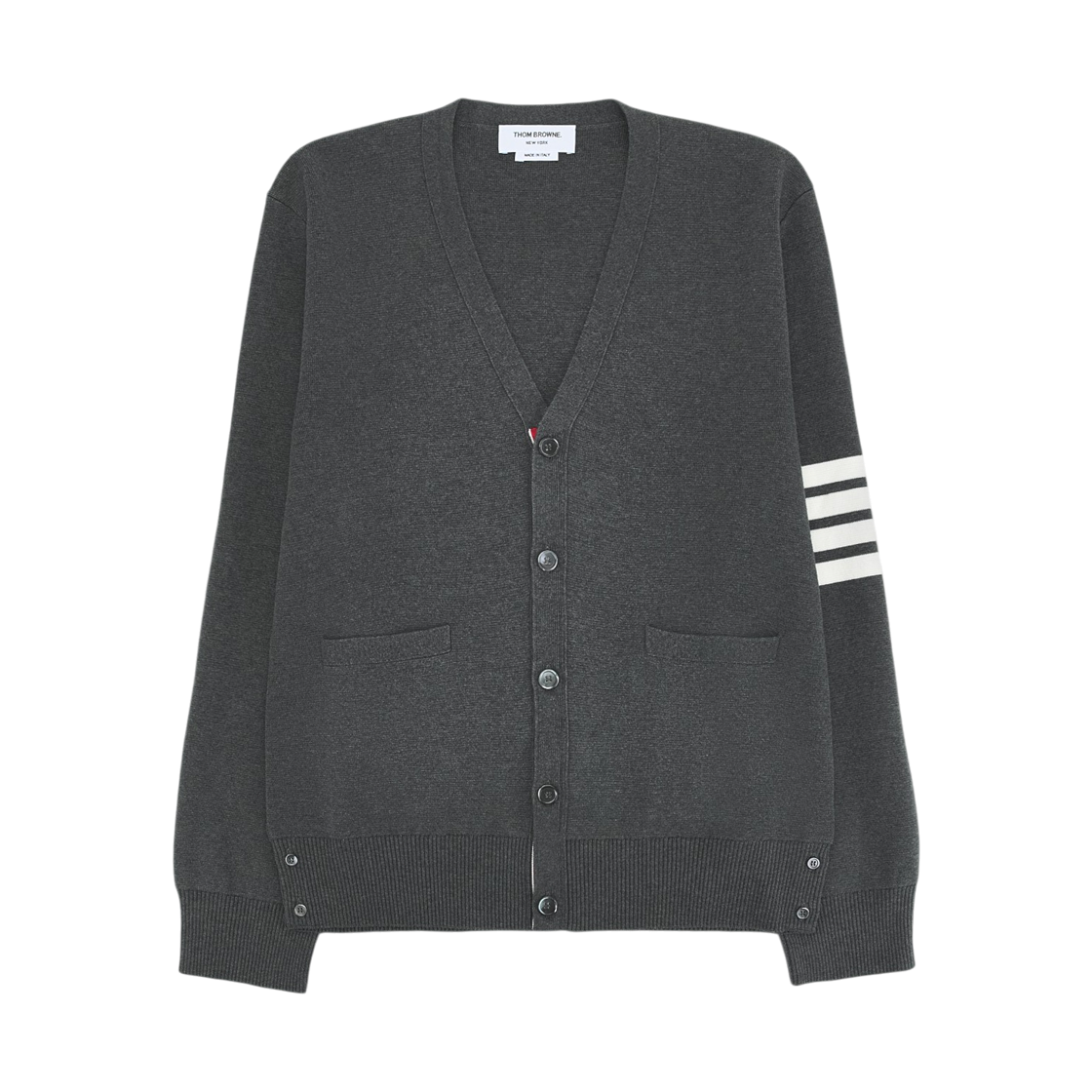 MKC171A-00219-035 Thom Browne Milano Stitch 4-Bar Cardigan Medium Grey