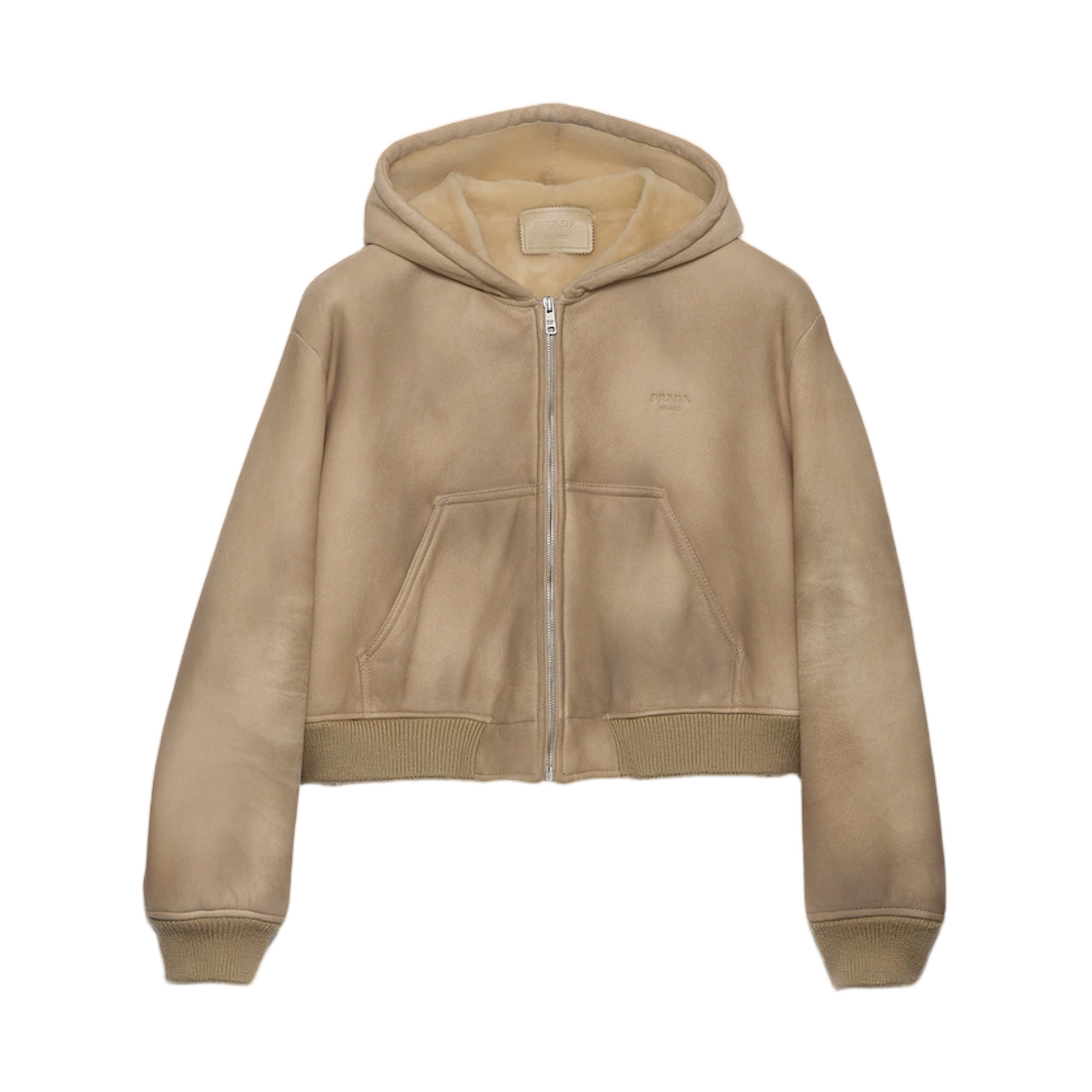 58A302-6157-F0H44 (W) Prada Hooded Shearling Jacket Rope
