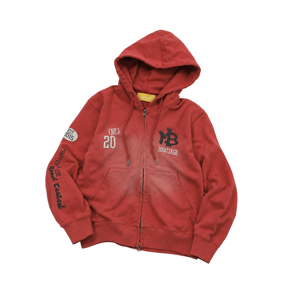 메인부스 헤리티지 워시드 후드 집업 레드(MAINBOOTH Heritage Washed Hood Zip-up RED)