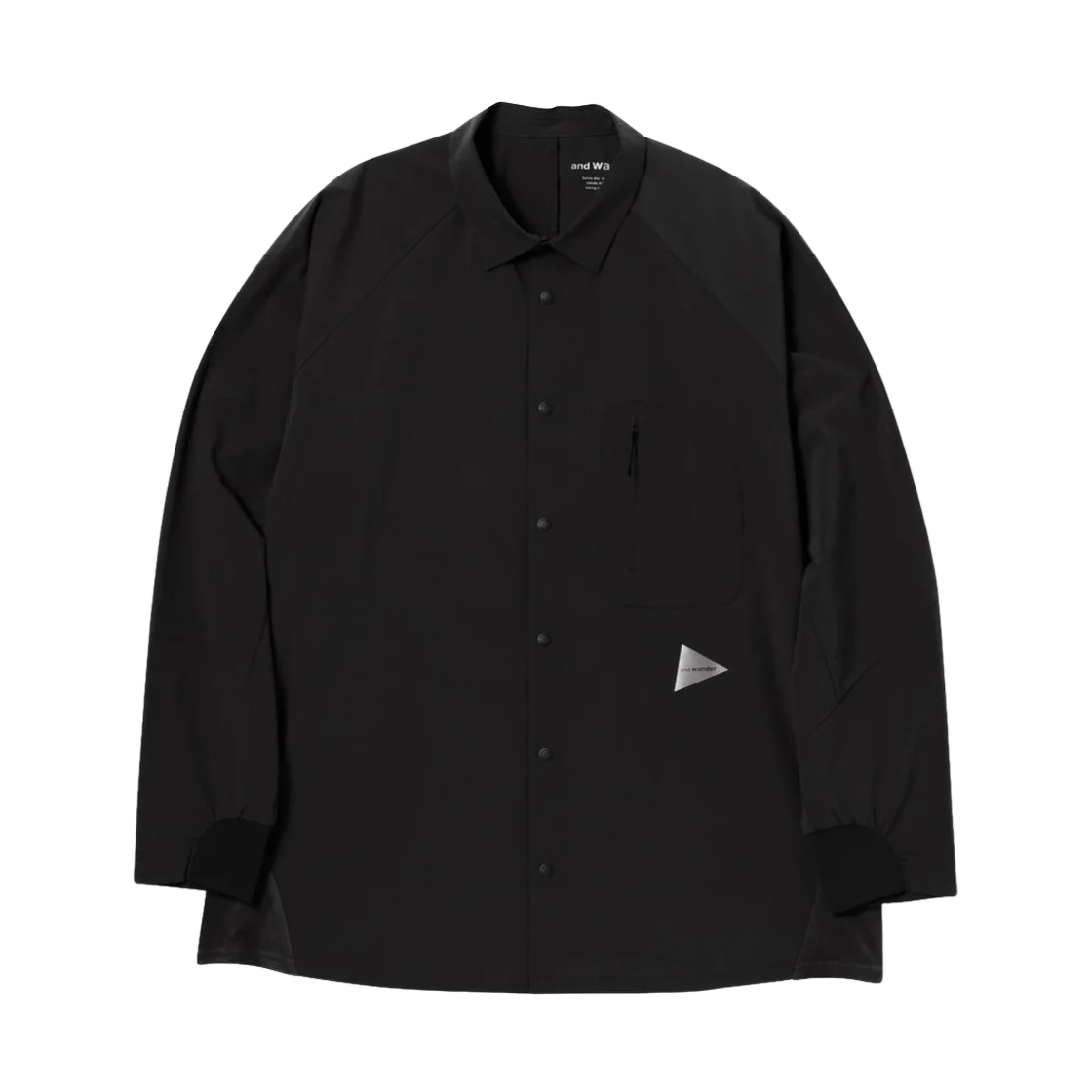 앤드 원더 022 플리스 베이스 롱슬리브 셔츠 블랙 - 26FW(And Wander 022 Fleece Base LS Shirt Black - 26FW) - 1