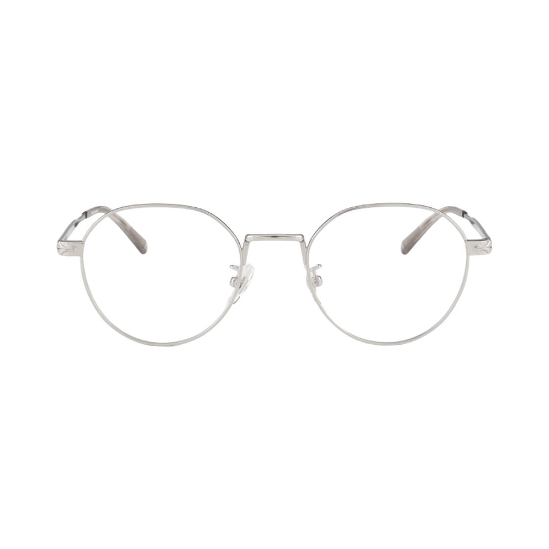 MB0310OA-003 Montblanc Oval Frame Metal Eyeglasses Silver Transparent