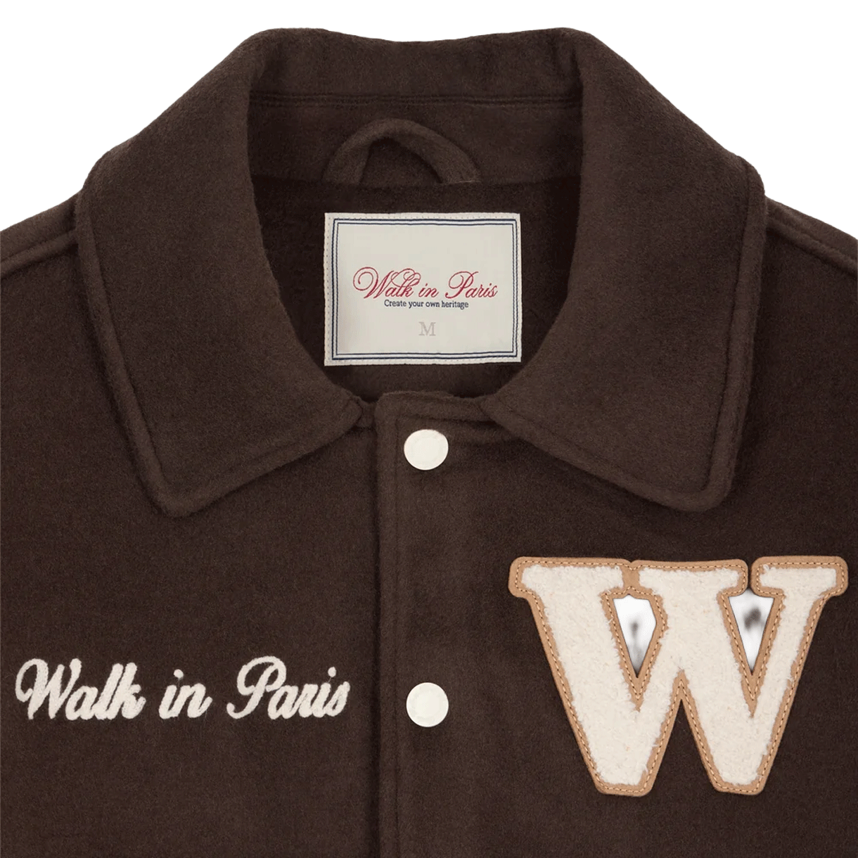 워크 인 파리 울 바시티 자켓 브라운 - 26FW(Walk In Paris Wool Varsity Jacket Brown - 26FW) - 3