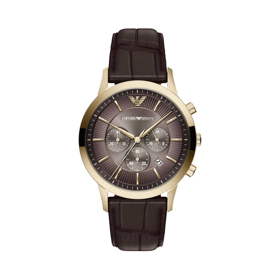 AR11822 Emporio Armani Archetipo Quartz Chronograph 43mm Stainless Steel Leather Brown Gold