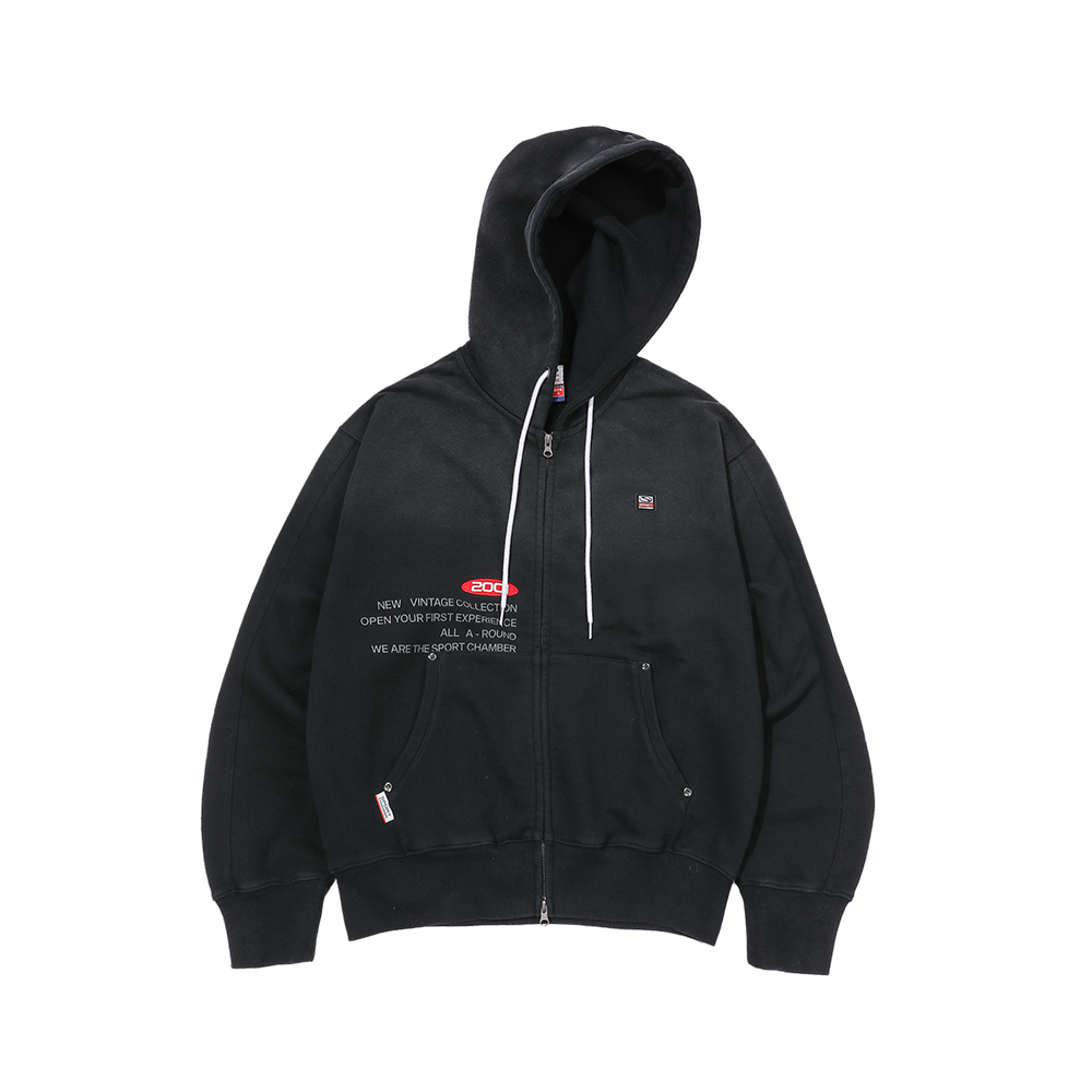 SCBFF1ZPU01BK SPORT CHAMBER Washed 2001 Hood Zip-up BLACK