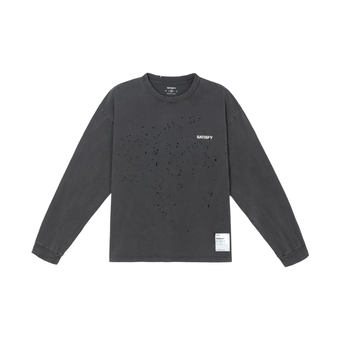 새티스파이 모스테크 롱 티셔츠 에이지드 블랙(Satisfy Mothtech Long T‑Shirt Aged Black)