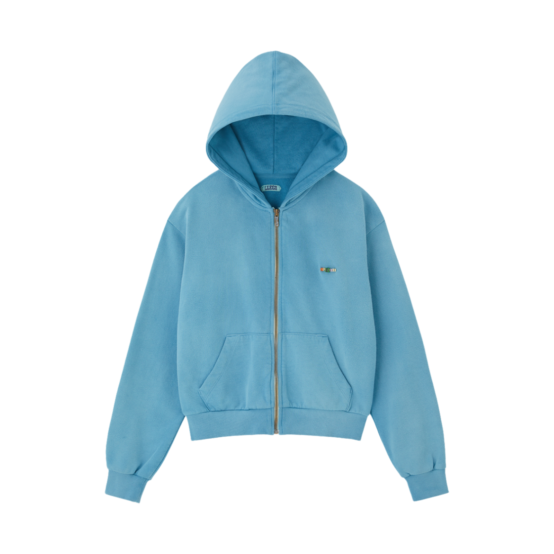 리지 큐브 로고 크롭 후디 집업 블루(LLEGE Cube Logo Cropped Hoody Zip-Up Blue)