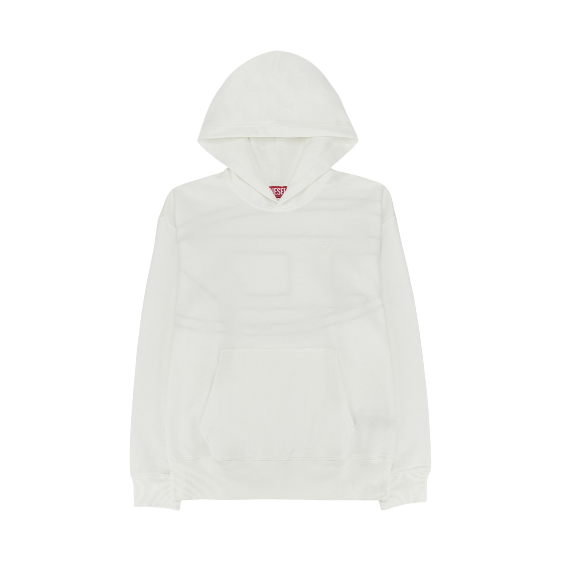 A113040GYCJ-141 Diesel Hoodie with Logo Embroidery White