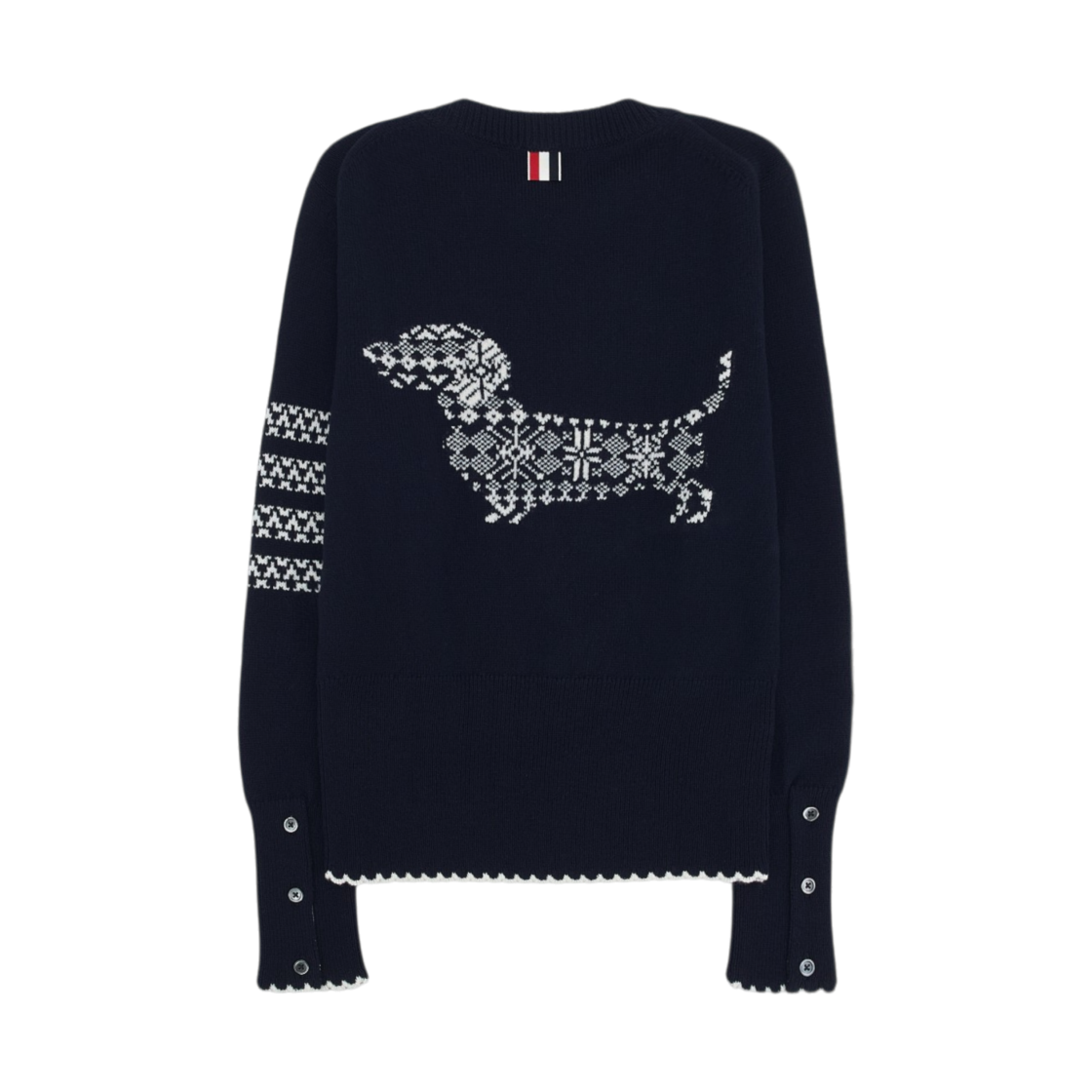 (W) 톰브라운 메리노 울 홀리데이 헥터 풀오버 네이비((W) Thom Browne Merino Wool Holiday Hector Pullover Navy) - 2