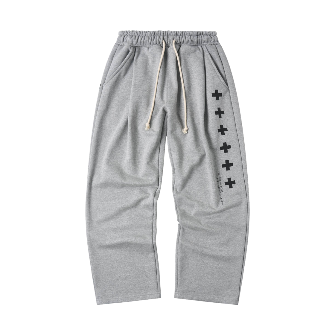 AM26FWPT08GR AMOU [Fleece]  Big Cross One Tuck Sweat pants Gray