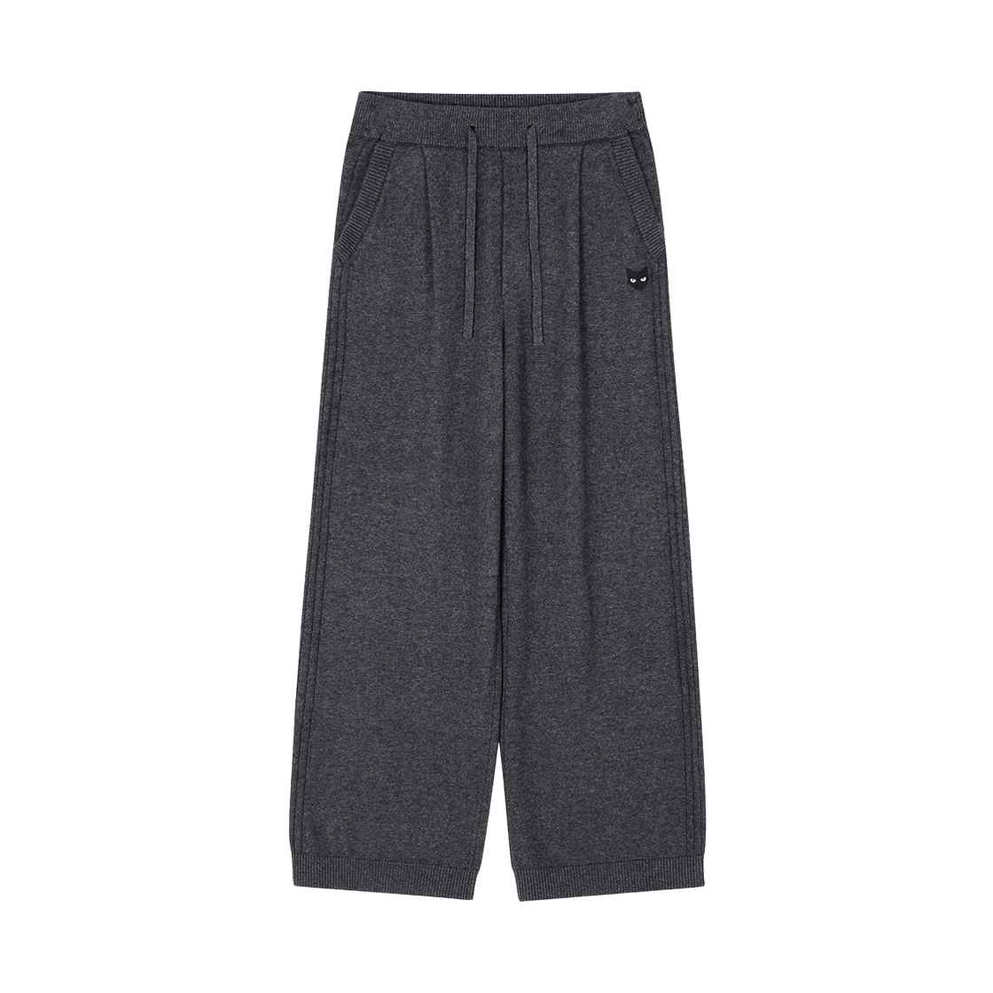 SI5PT814DG SONGZIO ZZERO Cashmere Blend Wide Knit Pants Dark Grey