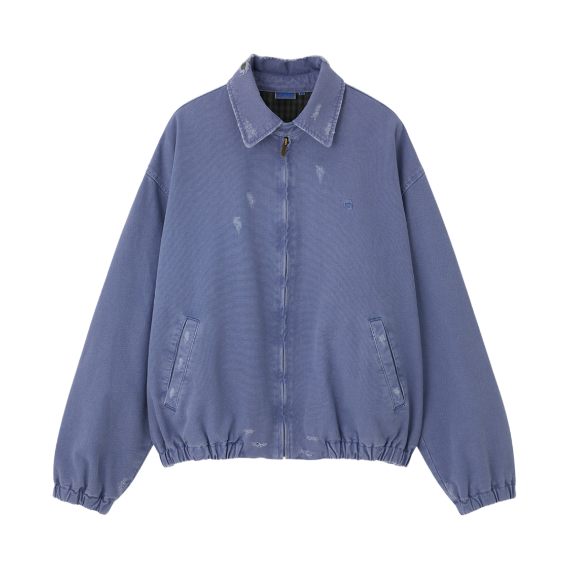 리지 디스트로이드 데님 해링턴 라벤더(LLEGE Destroyed Denim Harrington Lavender)