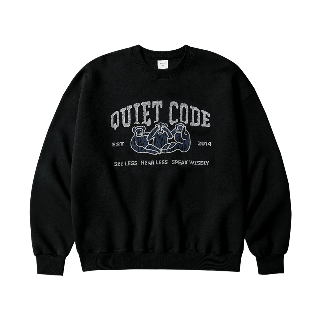 HSMT4793_black_29 PERSTEP Quiet Code Sweatshirt Black HSMT4793