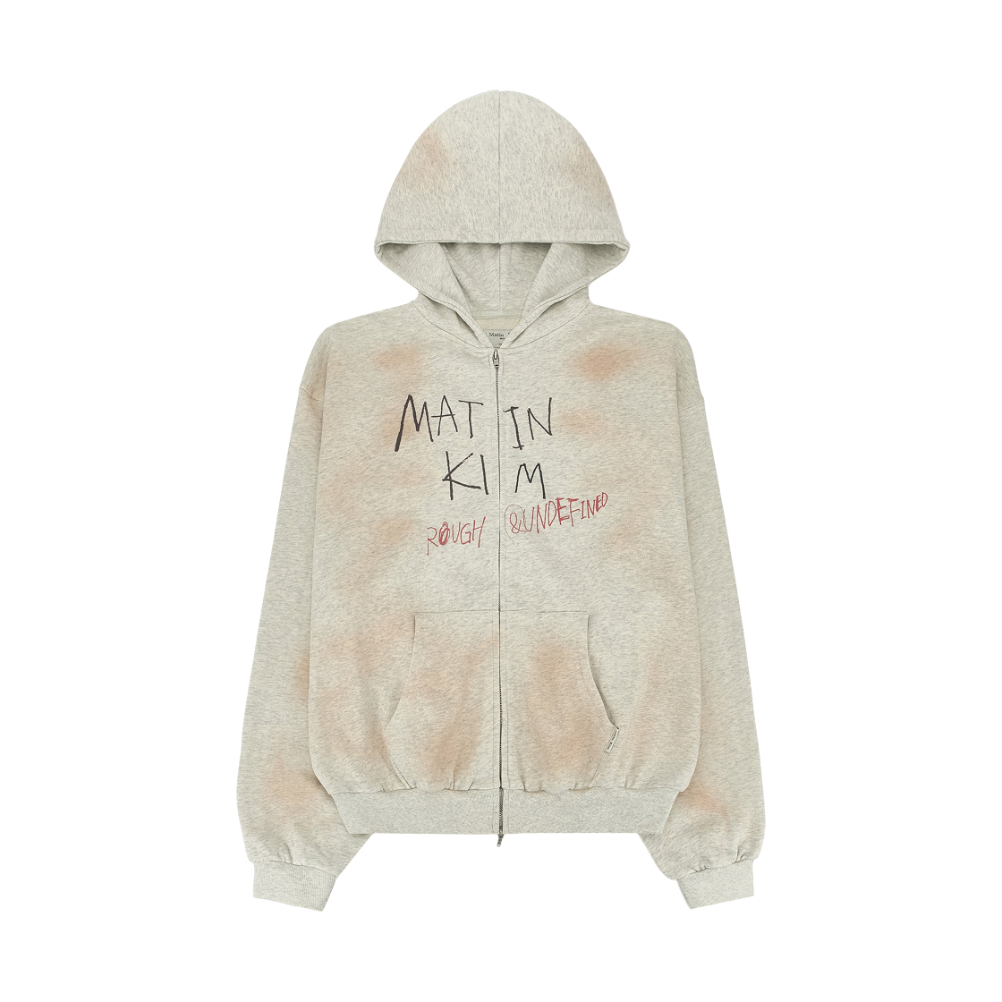 마뗑킴 빈티지 워시드 그래피티 후디 집업 베이지(Matin Kim Vintage Washed Graffiti Hoody Zip Up In Beige)