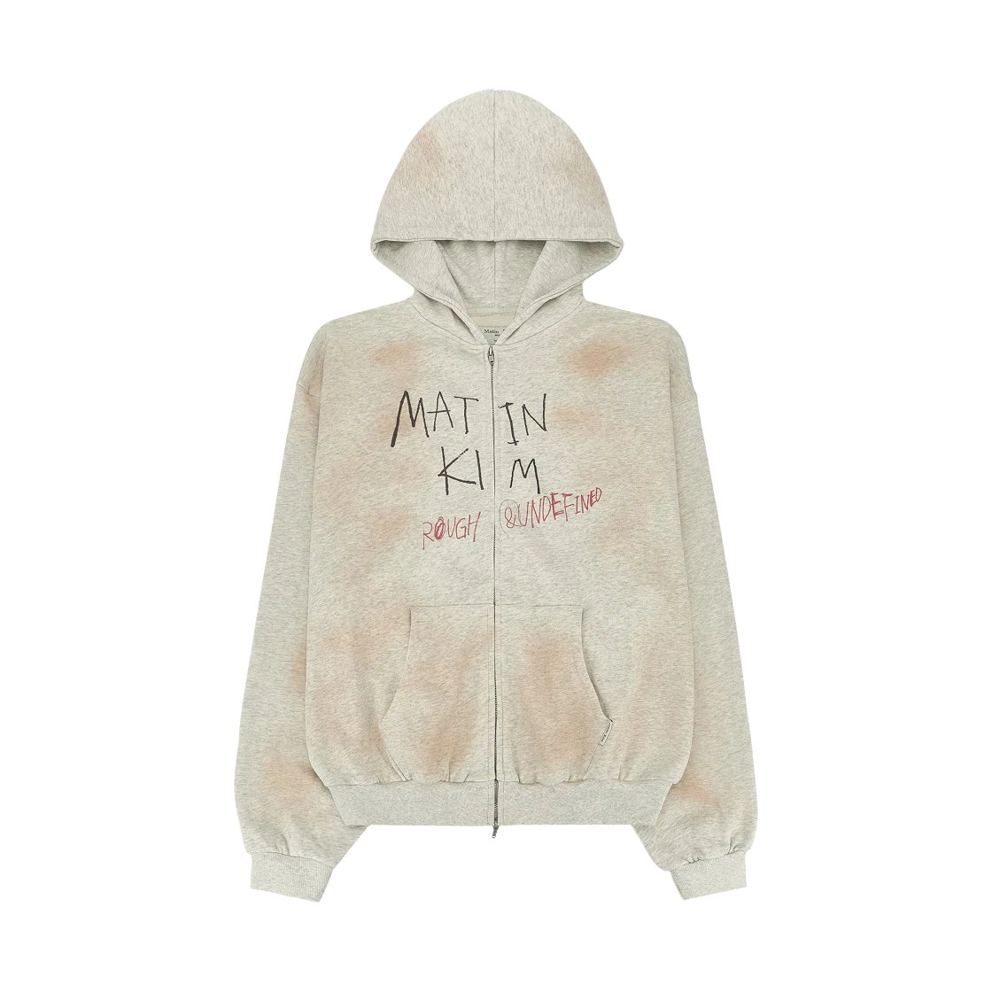 Matin Kim Matin Kim Vintage Washed Graffiti Hoody Zip Up In Beige · S